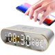 thumbnail image 4 of Muyoka Reloj despertador digital Reloj de mesa LED con espejo de 6,3 pulgadas con carga inalámbrica de 15 W Luz nocturna regulable Alarma doble Snooze Termómetro interior para dormitorio Oficina Dormi Muyoka Hogar, 4 of 7