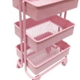 thumbnail image 2 of 1:12 3 Tier Storage Shelf w/ Dollhouse Furniture Kitchen Room Pink, 2 of 6