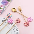 thumbnail image 2 of Cartoon Style Adorable Household Hotel Tableware Portable Reusable Stirring Dinnerware Cake Salad Dessert Flatware Donut Spoon Red, 2 of 9