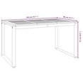 thumbnail image 4 of vidaXL Garden Table with U-shaped Legs 140x80x75 cm Solid Wood Acacia, 4 of 5