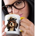 thumbnail image 2 of 3drose, Cute Sailor Dog Illustration, 11oz Two-tone Yellow Mug, 2 of 6