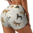 thumbnail image 2 of Kdxio Dogs Funny Pets Print Workout Shorts for Women Seamless Soft Smooth Gym Yoga Scrunch Active Shorts, 2 of 9