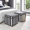 thumbnail image 1 of Gustav White/Black Velvet Ottoman - Hidden Storage, Castered Legs, 1 of 8