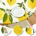 thumbnail image 4 of Vintage Lemon Pattern Tablecloth Yellow Fruit Print Cute Retro Style with Fresh Floral Accent, 4 of 7