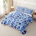 thumbnail image 3 of Erosebridal Modern Gorilla Head Twin Quilt Set for Boys Men, Blue Camouflage Shape Print Twin Coverlet Set, 2 Pieces, 3 of 7
