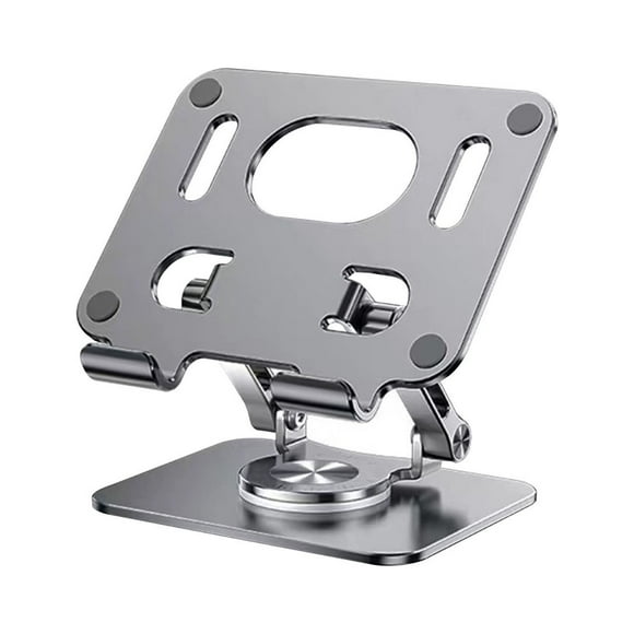 Cell Phone Stand, Tablet and Cell Phone Desktop Stand with 360° Rotating Base, Foldable and Liftable Aluminum Stand, Universal Supporting 4-12.9 Inch Laptop/Tablets /Mobile Phone