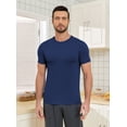 thumbnail image 4 of ANLIQI Men's Bamboo Rayon Undershirts Short Sleeve Crewneck Moisture-Wicking Undershirts 3 or 5 PackMulti Colors (5C, L), 4 of 8