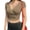 Khaki, variant on Women T-shirt Deep V-Neck Short Sleeve Navel-Exposed T-Shirt Slim Fit Solid Color Tops Lightweight Stretch Cropped Tops