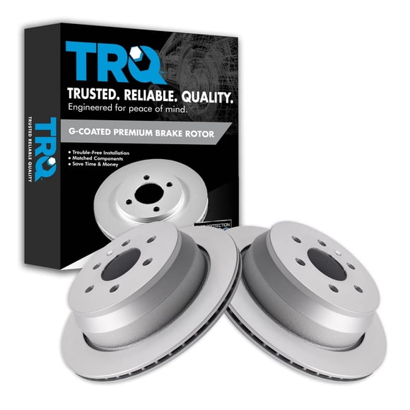 TRQ Rear Brake Rotors Set Vented Premium G-Coated Compatible with 2015-2021 Chevrolet Colorado GMC Canyon