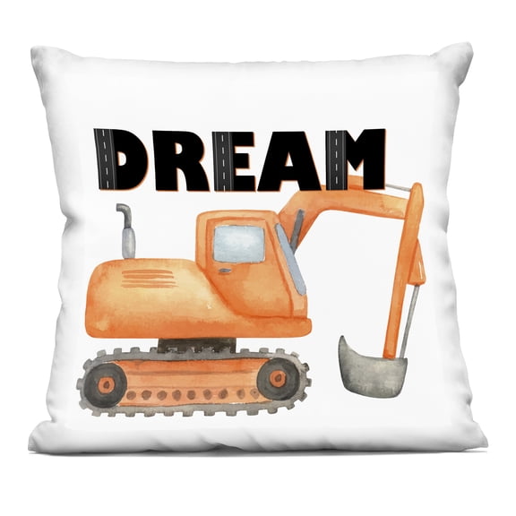 Stupell Industries Dream with Orange Excavator Decorative Printed Throw Pillow, design by Kim Allen