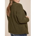 thumbnail image 2 of Women's Oversized Sherpa Fleece Jacket Long Sleeve Full Zip Soft Warm Stand Collar Fuzzy Outerwear Cozy Winter Coat with Patch Pockets for Cold Weather Daily and Outdoor Use, 2 of 2