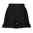 thumbnail image 1 of Pantalones cortos de verano para mujer con cierre de botones, dobladillo con volantes, piernas anchas, pantalones cortos casuales para uso diario, 1 of 6