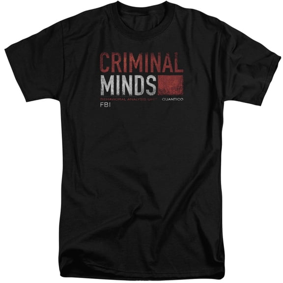 Criminal Minds Title Card Adult Tall T-Shirt Black