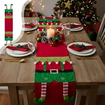 Weekly Deal karymi Christmas Elfs Table Flag Tabletop Decoration Long Legs Elfs Christmas Elfs Tablecloth Decoration Holiday Table Ambiance Decorative Supplies Christmas Ornaments Weekly Deal