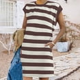 thumbnail image 2 of Dresses for Women Striped Summer Dresses 2024 Crewneck Cap Sleeve Color Block Casual A Line Tshirt Dress with Pockets, 2 of 7