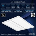 thumbnail image 2 of Luxrite 2x2 FT LED Panel Lights 25/30/35W, 3CCT 3500K/4000K/5000K, 2750/3300/3850LM, Dimmable 110-277V DLC UL 4 Pack, 2 of 7