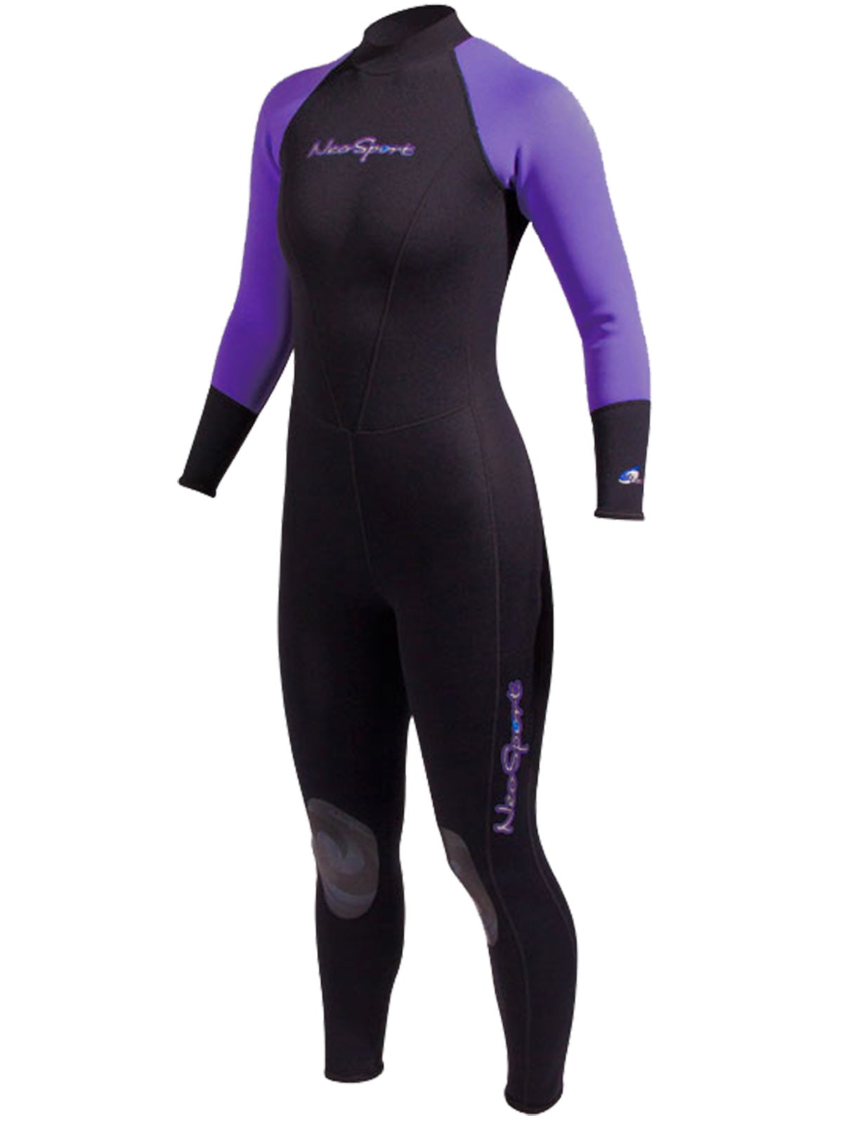 NeoSport Neoskin Womens Back-Zip Full Wetsuit Black//Purple 12 Petite
