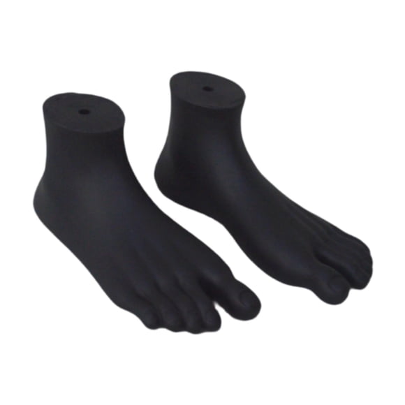 2x Foot Mannequin Tiendas realistas de la enseñanza Artes de la enseñanza Dibujo de los anillos de los pies Sandalia Negro