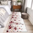 thumbnail image 3 of Spring Flowers Runner Rugs 2x6 ft Watercolor Floral Romantic Gradient Red Rose Washable Hallway Rugs Non-Slip Floor Mats Absorbent Carpet Bedside Runners for Bedroom Kitchen Bathroom Laundry Room, 3 of 9