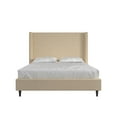 thumbnail image 4 of DHP Eveline Upholstered Platform Bed Frame with High Wingback Headboard, Queen, Textured Beige Canvas, 4 of 20