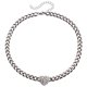 thumbnail image 1 of Collar de amor con diamantes Figaro de cadena de aluminio negro, el mejor regalo para amigos, 1 of 5
