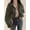 Army Green, variant on Women's Spring/Autumn Army Green Short Jacket & Retro Versatile Cargo Style Top & Slimming & Height Enhancing & Drawstring Adjustable Hem Fall