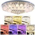 thumbnail image 3 of Fetcoi Modern K9 Crystal Luxury Ceiling Lamp Chandelier Modern Flush Mount LED Pendant Lighting 6 Color Light Gradient Mode for Dining Room Bathroom Bedroom Livingroom, 3 of 8