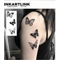 thumbnail image 2 of WWS-Tattoo Tech, 2 Sheets Medium Semi Permanent Tattoo, Adult Art Design Temporary Tattoos, Lasts 1-2 Weeks, Waterproof, Realistic Look, No Adhesive, No Reflection (Three butterflies), 2 of 4