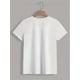 thumbnail image 2 of Cat and alphabet print T-shirt, short-sleeved crew neck casual top, suitable for summer and spring, women's wear Tee For Adult, Men, Women, Teen, Teenager, Adolescent, Youth, 2 of 5
