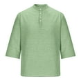 thumbnail image 3 of FAIWAD Mens Shirts Casual 3/4 SleeveButton Up Casual Stylish T-Shirt Lightweight Beach Yoga Plain Tops, 3 of 8