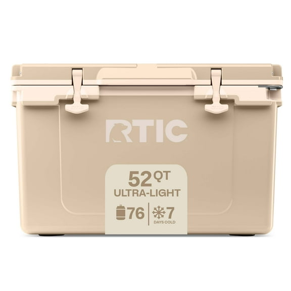 RTIC 52 QT Ultra-Light Hard-Sided Ice Chest Cooler, Fits 76 Cans, Beach