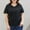 Black, variant on Crunowin Plus Size V-neck Cotton T-shirt for Women Casual Short Sleeve Pullover Tops for Summer Black Size 2XL