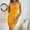 A0810-Yellow, variant on QUINDOS Dresses for Women Sleeveless Casual Bodycon Square Neck Party Dresses Summer Slim Solid Color Hip Wrap Knee Length Midi Dresses for Women