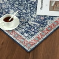 thumbnail image 3 of Yesfashion 4' x 6' Washable Area Rug Vintage Distressed Rug Traditional Persian Chic Rug Carpet Low Pile Non-Slip Foldable Thin Rug for Living Room Bedroom, Blue, 3 of 6