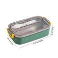 thumbnail image 3 of Lunch Box 700ml Plastic 480ml Stainless Steel Bento Container Leak Proof Food Storage Divided Compartments Picnic Box, 3 of 5
