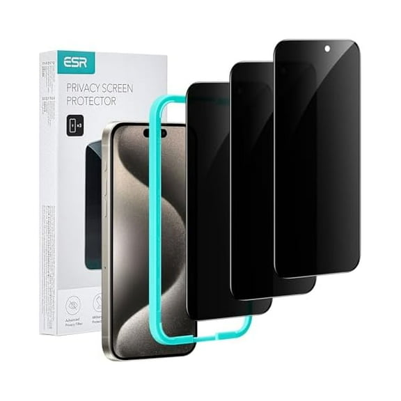 1997 3 Pack for iPhone 15 Pro Max Privacy Screen Protector, Anti-spy Tempered-Glass Privacy Screen Protector, Micro-curved Edges, Case Friendly