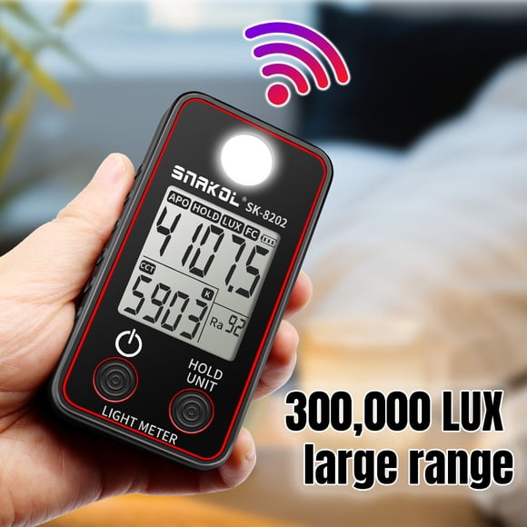 Illuminance Meter,Precise Meter Color Led Test Temperature Tester Meter 0.5-300000lux