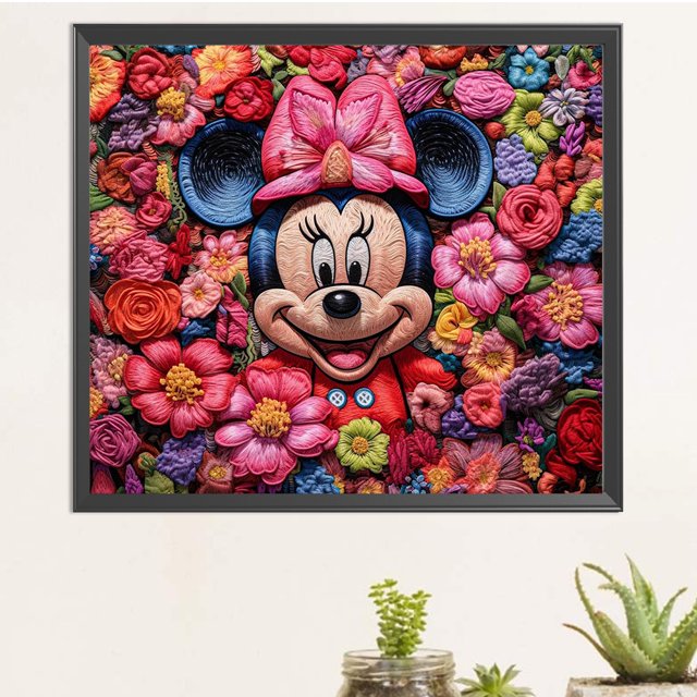 Cuadros Decorativos Pintura de diamante 5D DIY taladro redondo completo Minnie Kit decoración del hogar arte artesanal DQrwqpou embutido en tela