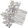 thumbnail image 2 of Flower Shape Bridal Hair Comb Elegant Design for Women Wedding Party 1Pcs Silver Accessories, 2 of 5