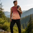 thumbnail image 4 of Satingcolo Men's Summer Sleeveless UPF 50+ Swim Tops Quick Dry Workout Sleeve Tank Top UV Protection Running Gym Muscle T Shirts, 4 of 6