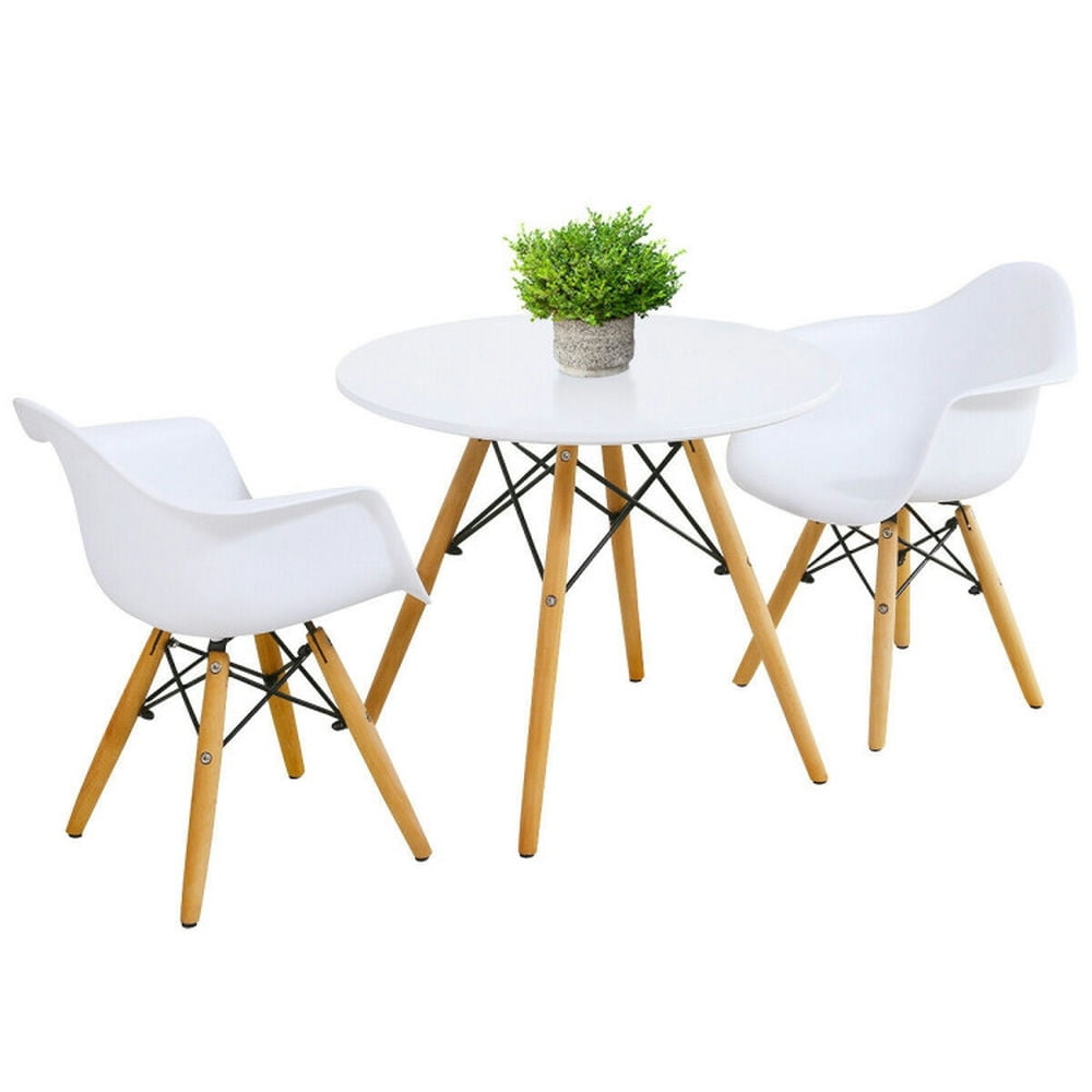 Barara King Toddler Table Chairs Set,Kids Play Table Set,3 Pieces Kid's Modern Round Table Chair Set