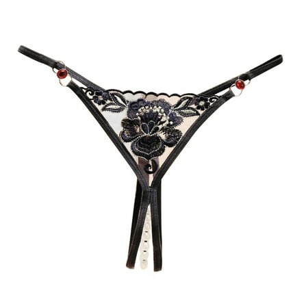 Panties for Women Sexy Lace Briefs Hollow Out Panties Crochet Lace Up Panty Thongs G String Lingerie Underwear Lace Simple Long Sleeve Shirts for Women Blue