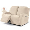 thumbnail image 1 of Nvzi Funda de sofá elástica con diseño geométrico de jacquard, funda para sillón reclinable, fácil de instalar, lavable, protector de sofá de 2 plazas (beige), 1 of 3