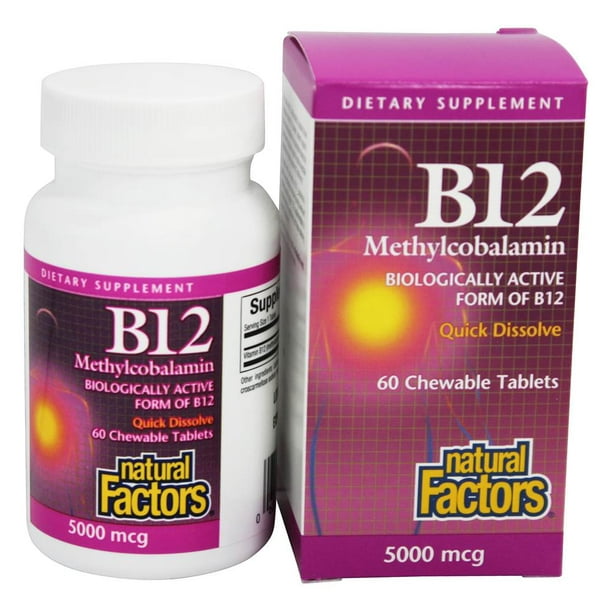 Natural Factors B12 Methylcobalamin 5,000 mcg 60 Tabs