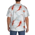 thumbnail image 3 of KLL Koi Fish Corals,Spring Summer Print Men's Shirt Short Sleeve Button Down Summer Cuba Beach Shirts- Small, 3 of 5