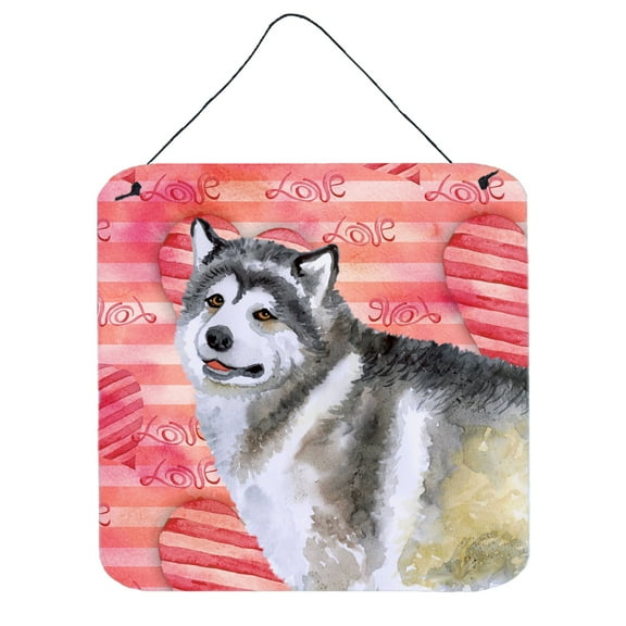 Alaskan Malamute Love Wall or Door Hanging Prints Red