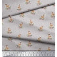 thumbnail image 2 of Soimoi Gray Poly Georgette Fabric Dot & Deer Animal Printed Fabric 1 Yard 42 Inch Wide, 2 of 5