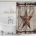 thumbnail image 3 of Texas Star Vintage Shower Curtain, Waterproof Shower Curtains for Bathroom, Brown Beige Wooden Retro Art Washable Fabric Bathtub Curtain Set Bath Decor with 12 Hooks Stall 36"x72", 3 of 8
