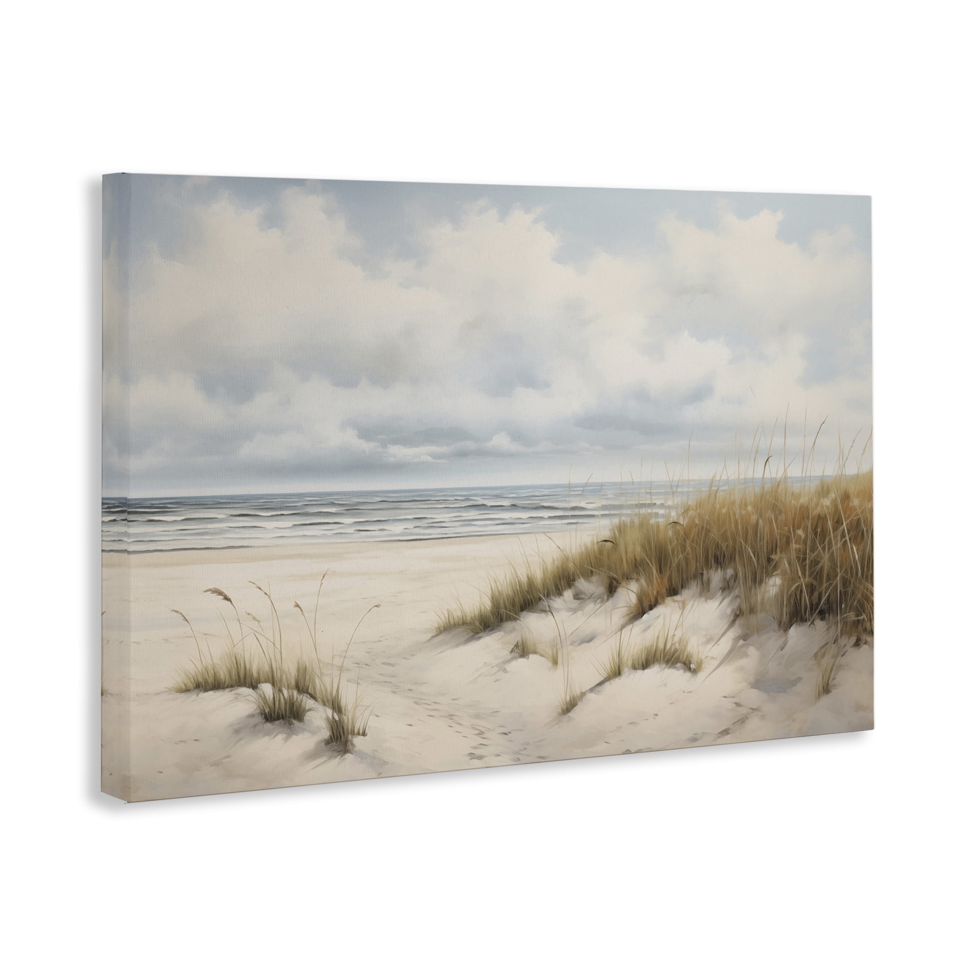 Stupell Industries Seascape with Soft Grasses Landscape & Nature Painting Wrapped Canvas Art Print Wall Art, 36 x 24