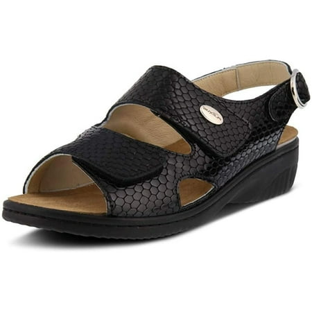 

QUIETTCEX Womens Flexus Aksamala Sandal Black 42 M